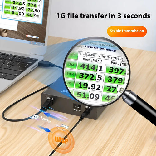 3.5-inch USB 3.0 SATA hard disk box enclosure in ABS plastic with sliding cover design