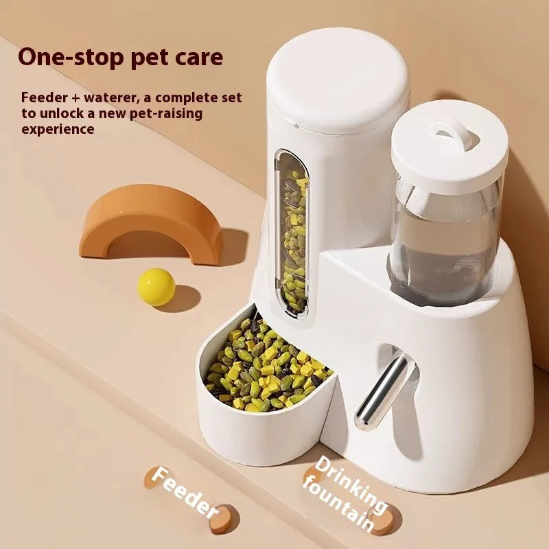 Blue hamster automatic drinking water feeder with kettle food basin for small rodent cages