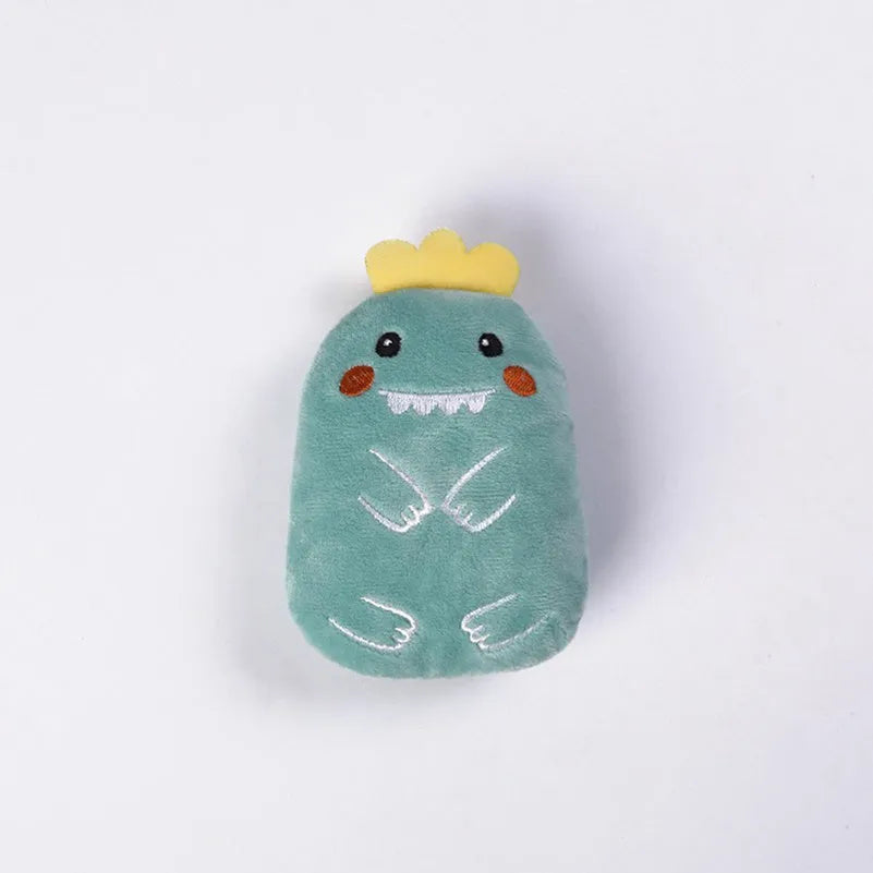Plush cat chewing toy with claws for biting, filled with catnip