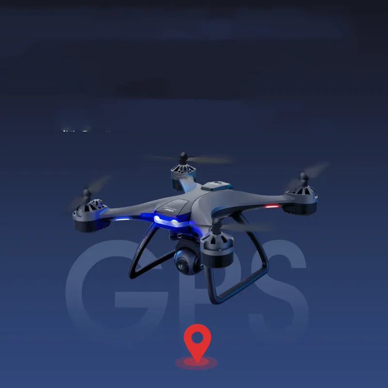 F5 smart ESC plastic quadcopter drone with 4K dual camera, GPS, remote control, and spare fan blades for beginners