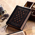 Embossed faux leather A5 notepad with 3D textured cover in bronze and black gold colour options