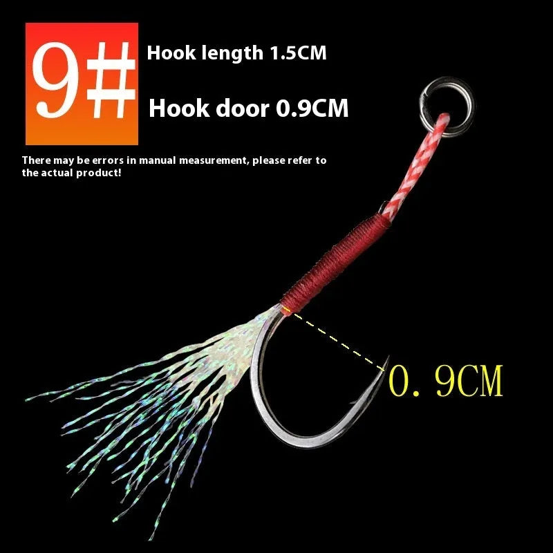 Bright wire iron plate single fishing hook in sizes No. 9 through No. 14 for boat and sea fishing