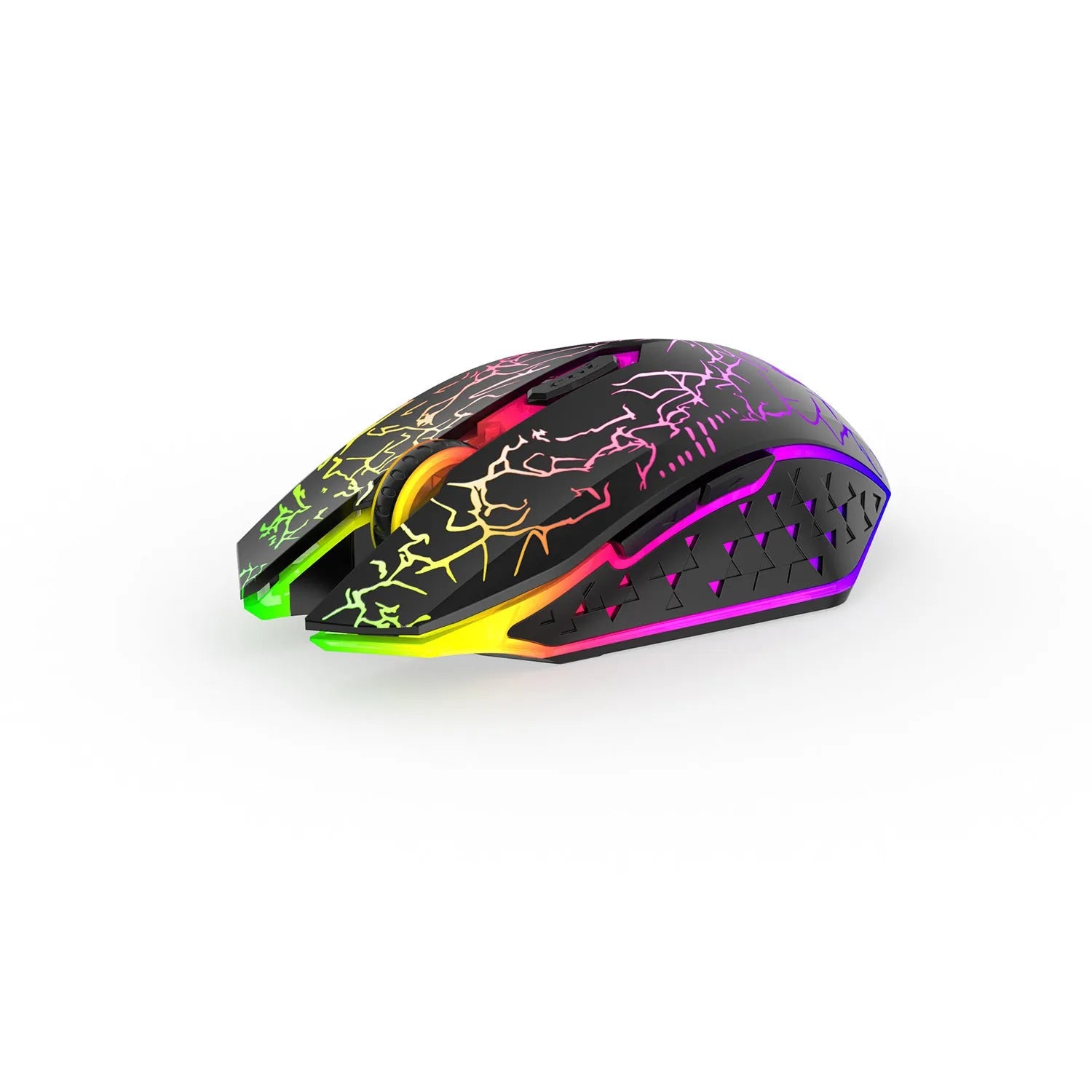 Black and white Bluetooth dual-mode gaming mouse with luminous breathing light and rechargeable design