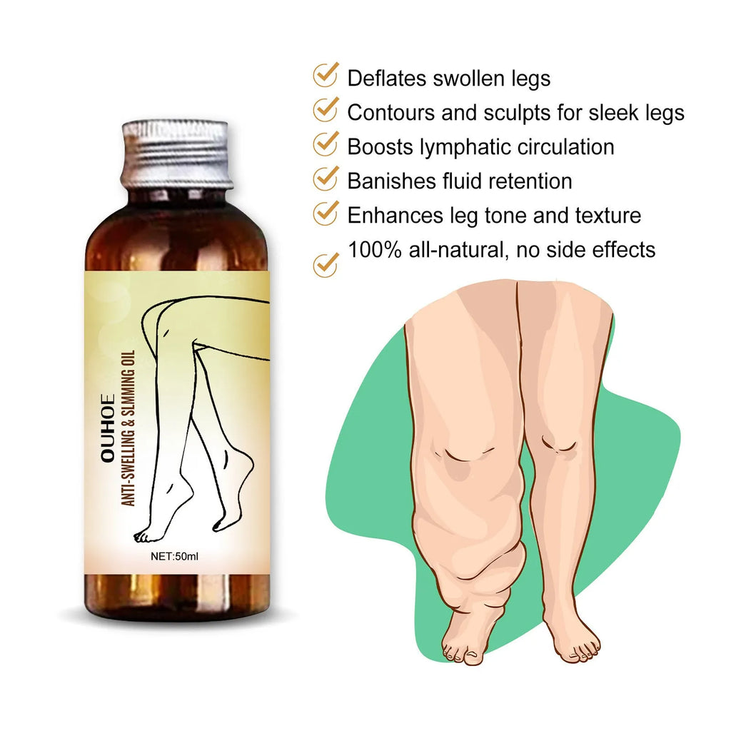 50ml bottle of cassia seed and capsaicin body massage essential oil for leg care
