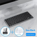 Ultra-thin wireless keyboard and mouse set with Bluetooth and 2.4G connectivity in black silver or gun colour finish