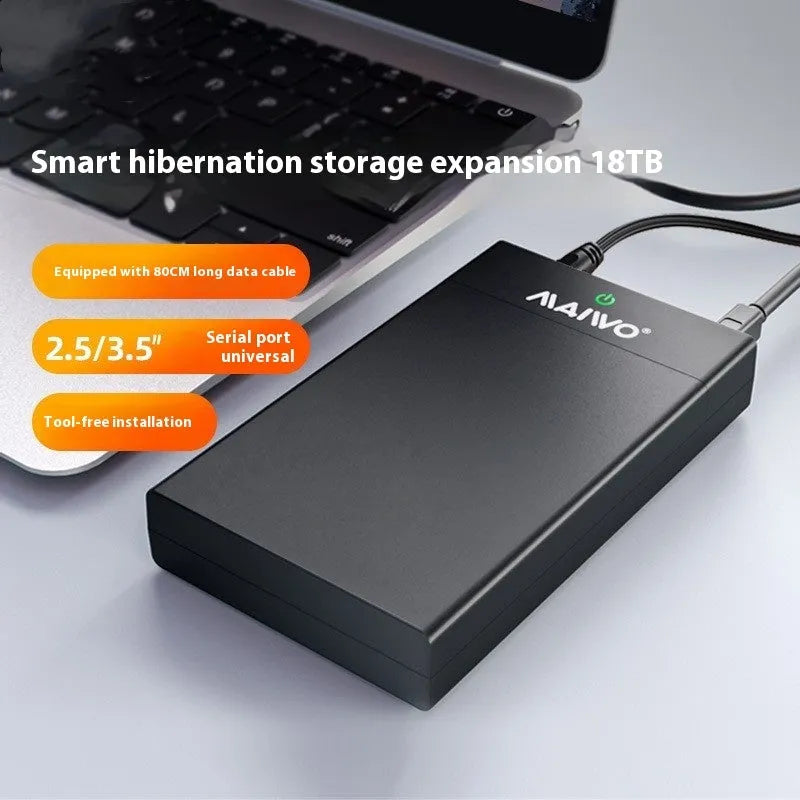 3.5-inch USB 3.0 SATA hard disk box enclosure in ABS plastic with sliding cover design