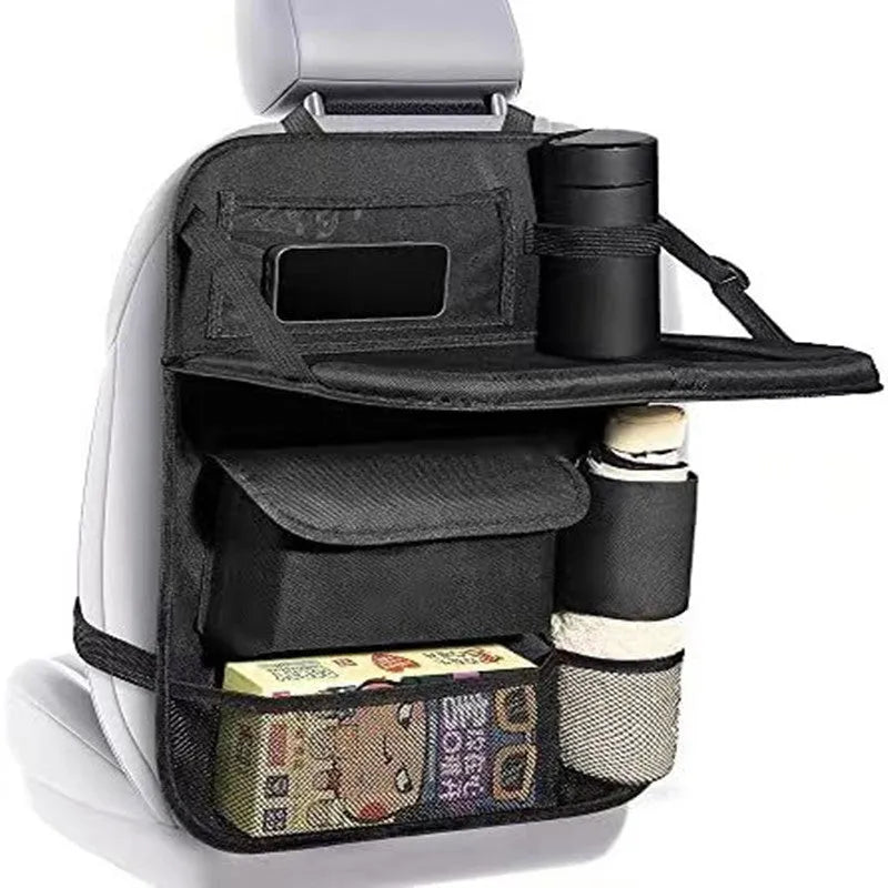 Black Oxford cloth car seat back buggy storage bag with hanging design