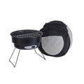 Compact round folding outdoor ice stove with barbecue grill mesh and detachable legs