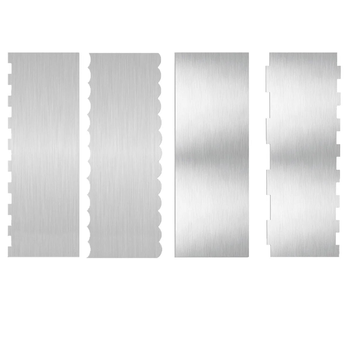 Stainless steel cream scraper cake decorating tool with polygon patterns