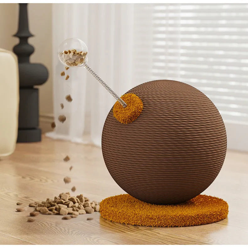 Cat scratching post with hemp rope texture and removable self-grooming component in large and small sizes
