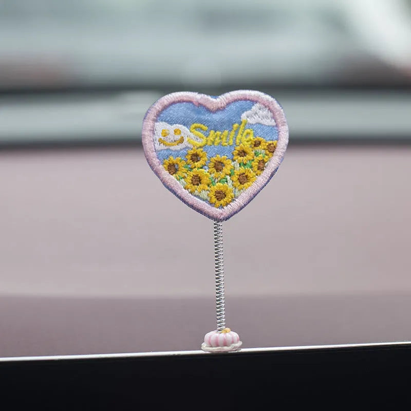 PVC duckling car decoration set with six cartoon ducks and welcome sign for vehicle interiors