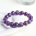 Natural feather amethyst crystal bracelet in Snow Mountain purple colour with scattered beads design