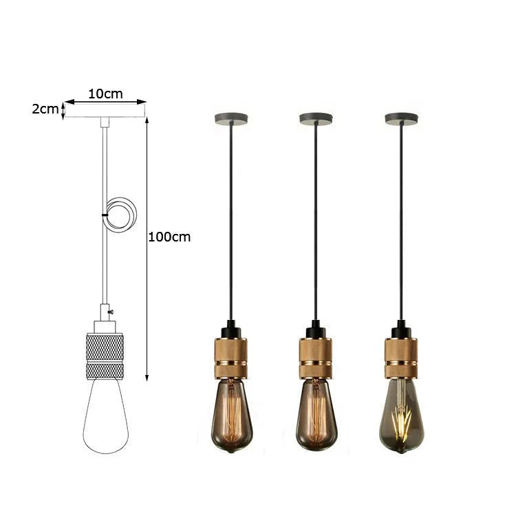 Retro DIY ceiling light chandelier assembly with electroplating aluminium holder in multi-colour options