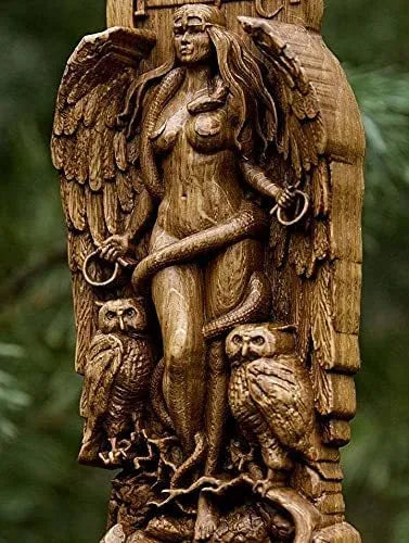 Synthetic resin Greek goddess statue sculpture for pagan altar or garden decoration in three colour options