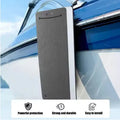 Blue and grey EVA marine fenders showing two size options for boat hull protection