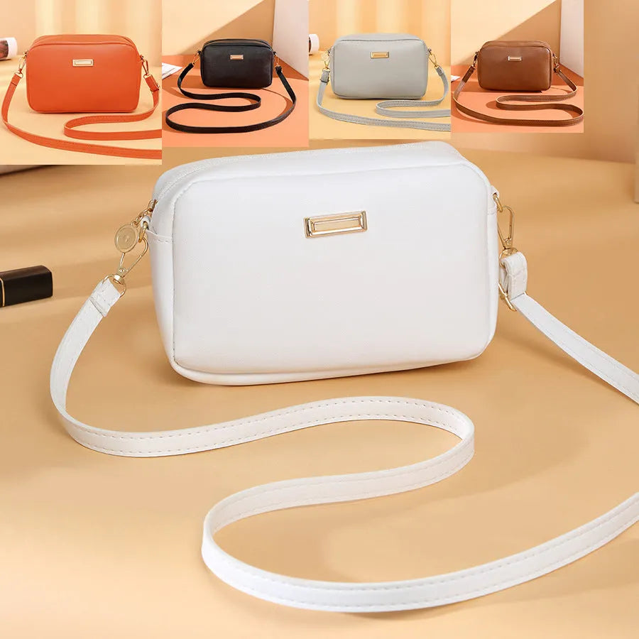 Women's soft PU shoulder bag with three-dimensional pocket in urban simplicity style