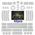 Bicycle reflective tape with geometric grid pattern in four colour options measuring 11.5 by 21cm