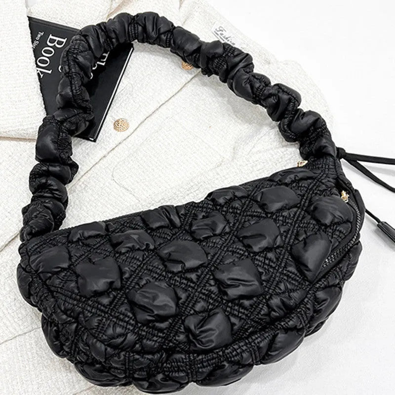 Women's casual nylon messenger bag in a solid colour with a long shoulder strap