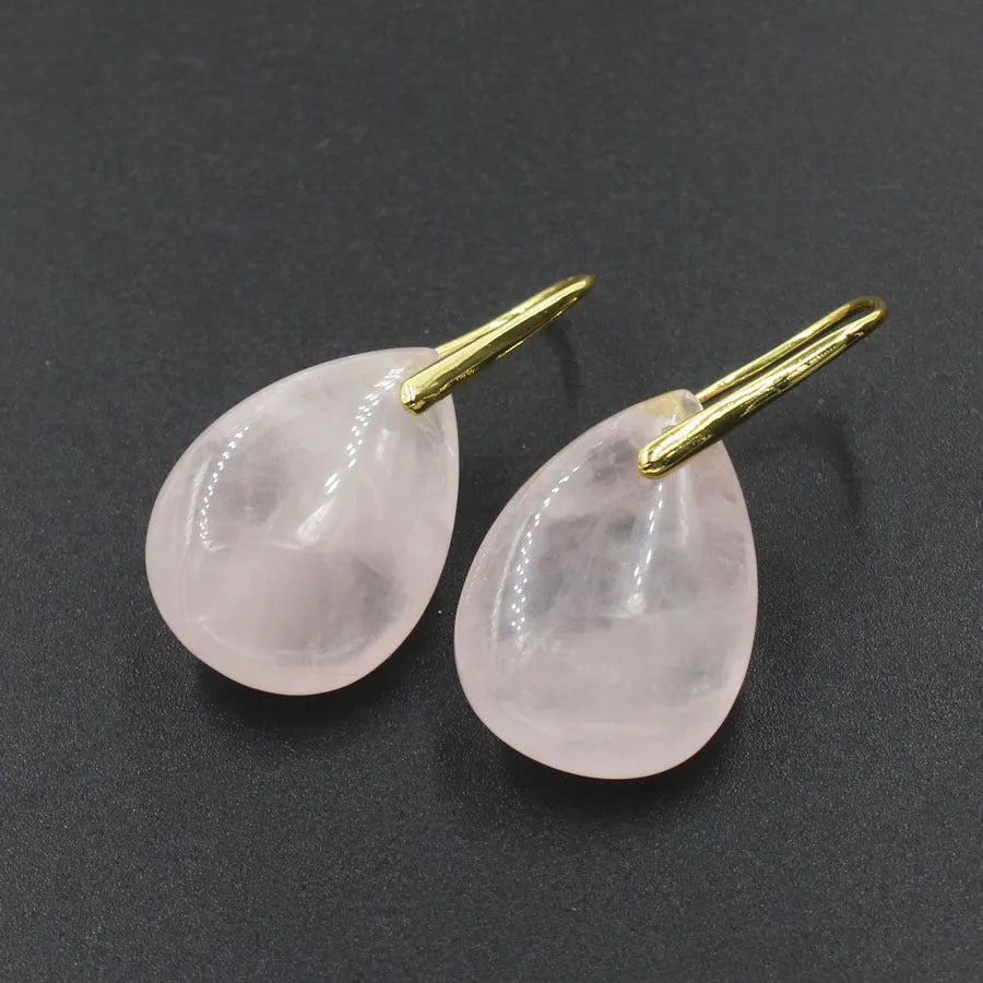 Geometric water drop crystal earrings with electroplated finish in amethyst colour