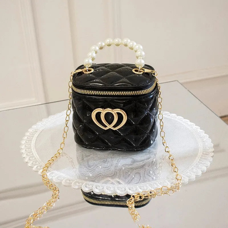 Women's PVC bucket gel bag with heart pattern in various colours