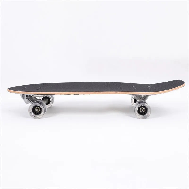 White maple wood street scooter with 31-inch deck for adult riders.