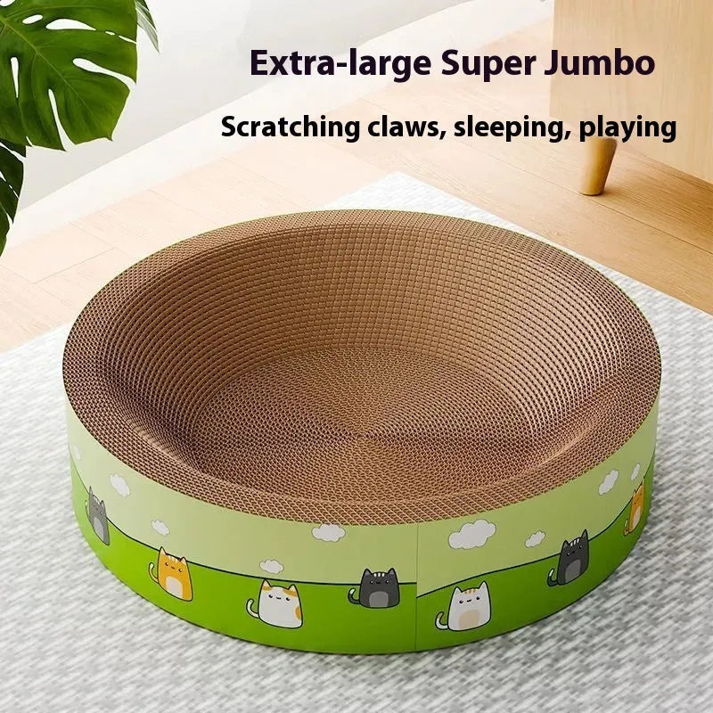Deep round cat scratch board with HK pit texture in corrugated paper material