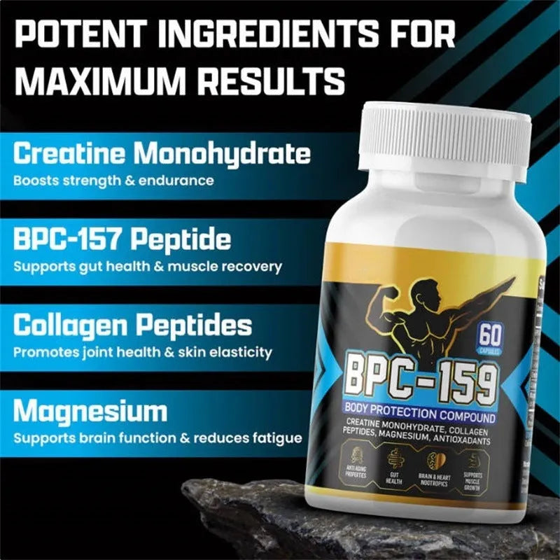 One bottle of body energy supplement capsules with standard specifications for any skin type