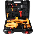 Yellow electric car jack set with powered wrench for tyre changes and vehicle lifting