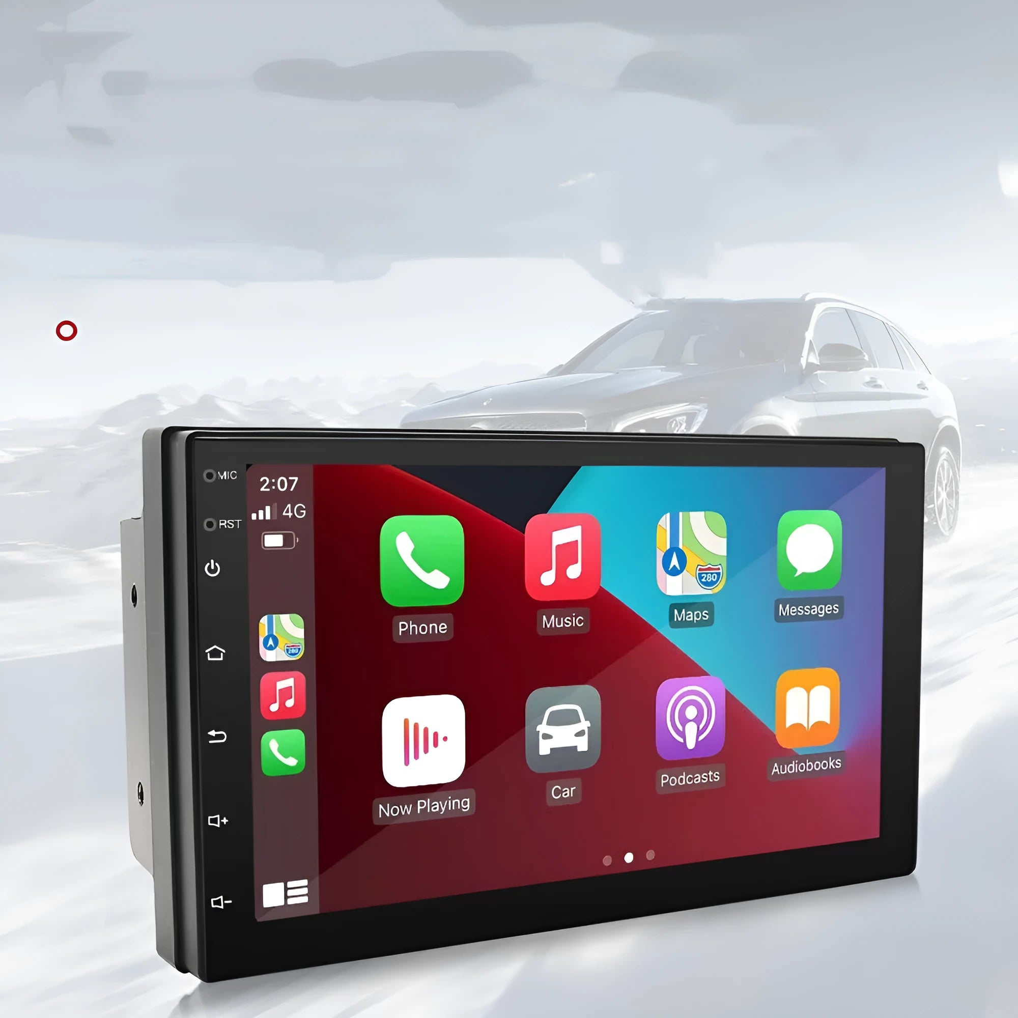 Universal black car MP5 navigation player with 7-inch touchscreen for GPS and media playback