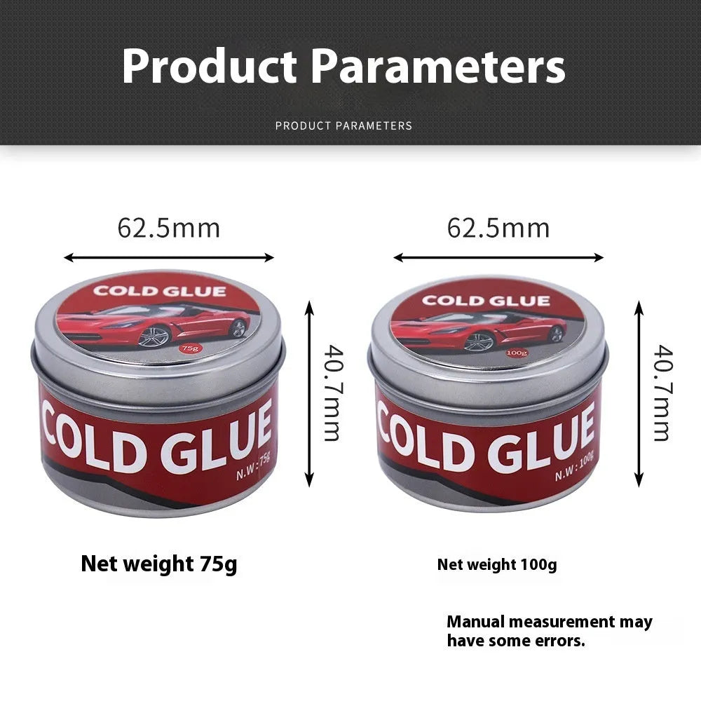 Tube of automobile depression repair cold glue for car body panel dent and scratch restoration