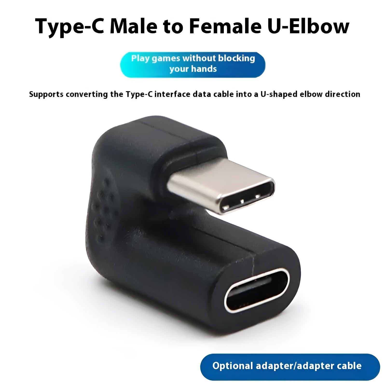 Plastic U-bend adapter extension cable for mobile phones and tablets with multiple connector adapters