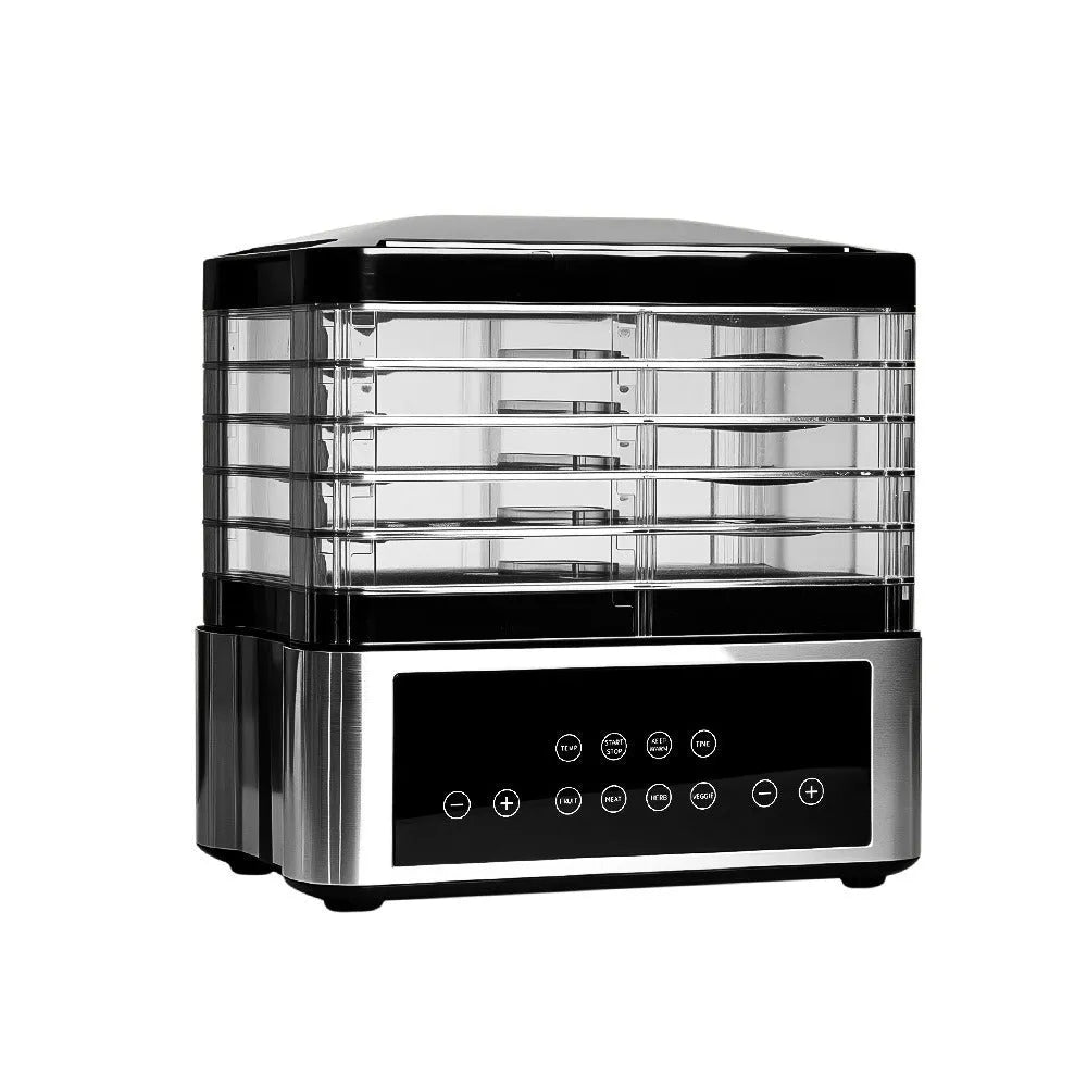 Silver stainless steel fruit dehydrator food dryer with 14-litre capacity