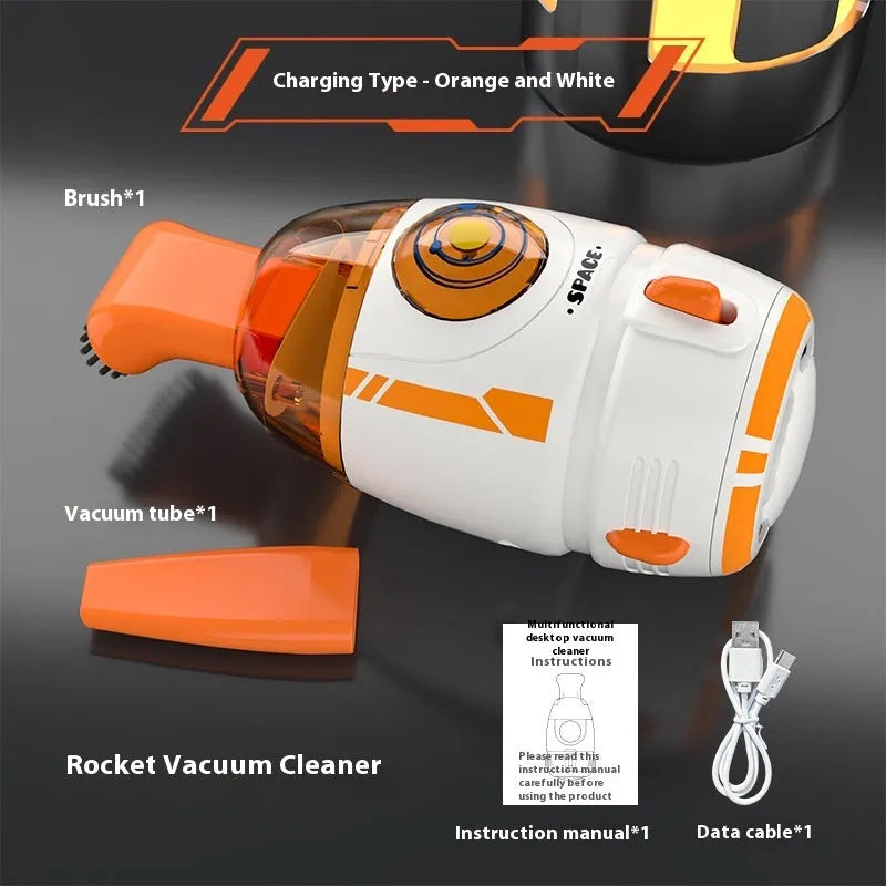 USB rechargeable handheld desktop vacuum cleaner in various colours for keyboard and computer dust removal