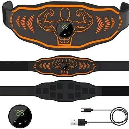 EMS smart massage belt fitness equipment with control unit and stimulation pads
