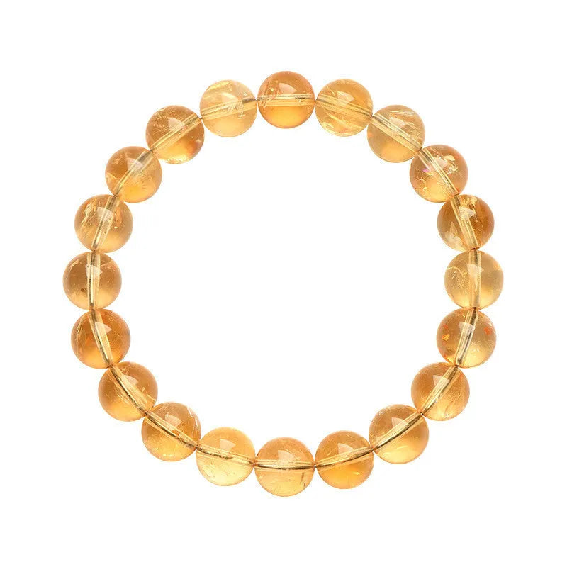 Natural yellow citrine gemstone bracelet showing single circle and three circle bead design options.