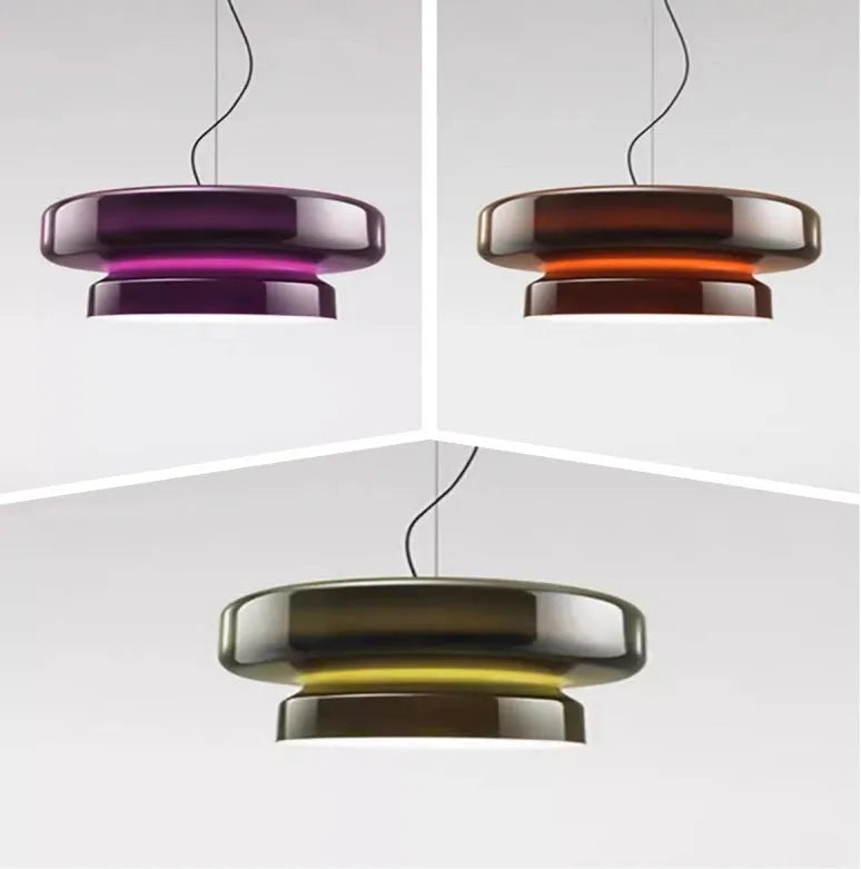 Modern square glass chandelier ceiling light in brown finish with warm illumination