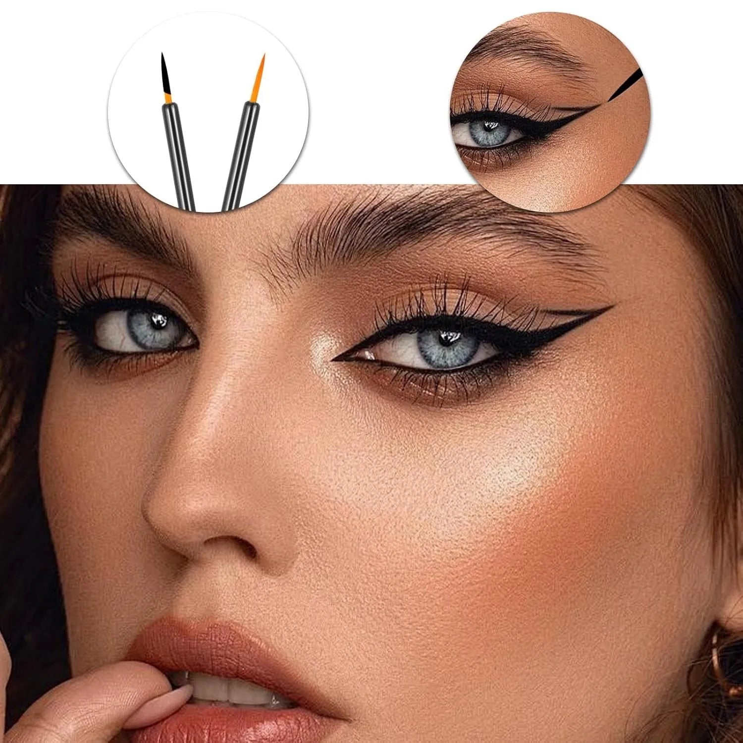 One hundred disposable eyeliner brushes with ultra-fine point applicators and protective plastic sleeves