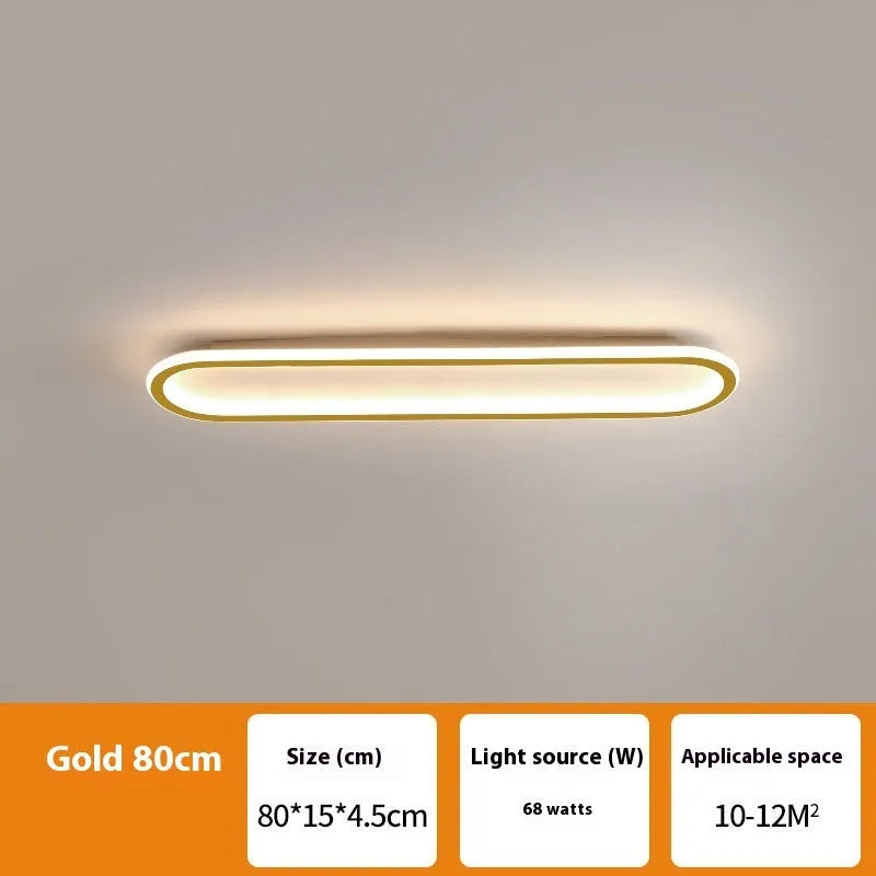 Aluminium strip ceiling lamp with PVC shade in choice of colours and lighting options