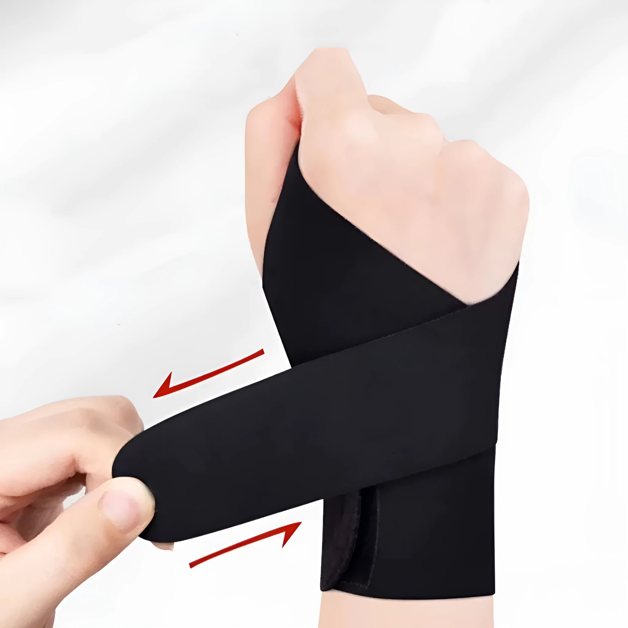 Adjustable black and skin colour athletic wristguards for badminton, tennis and volleyball sports.