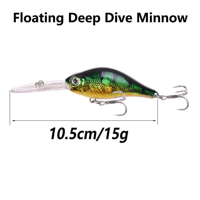 Floating Rock Little Fat Man 10.5cm diving fishing lure with long tongue board design