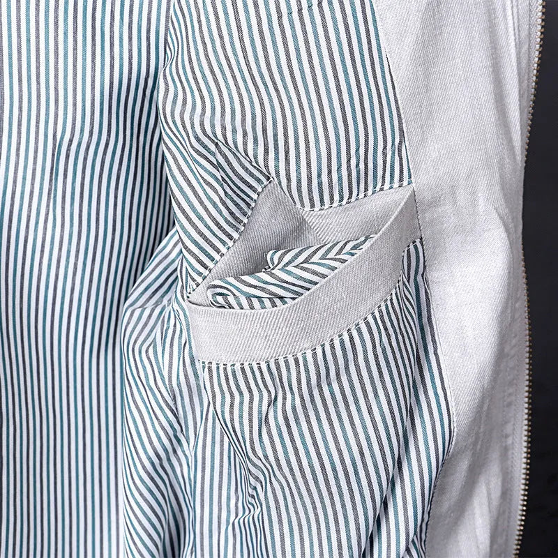 Men's thin cotton linen jacket in heather grey, shown in a regular fit for casual wear.