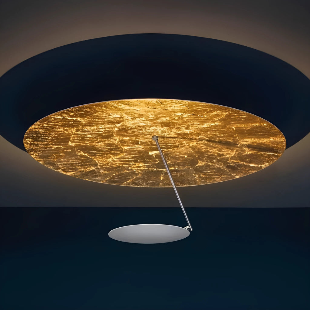 Creative 50cm iron ceiling lamp with LED warm light in white or white gold finish