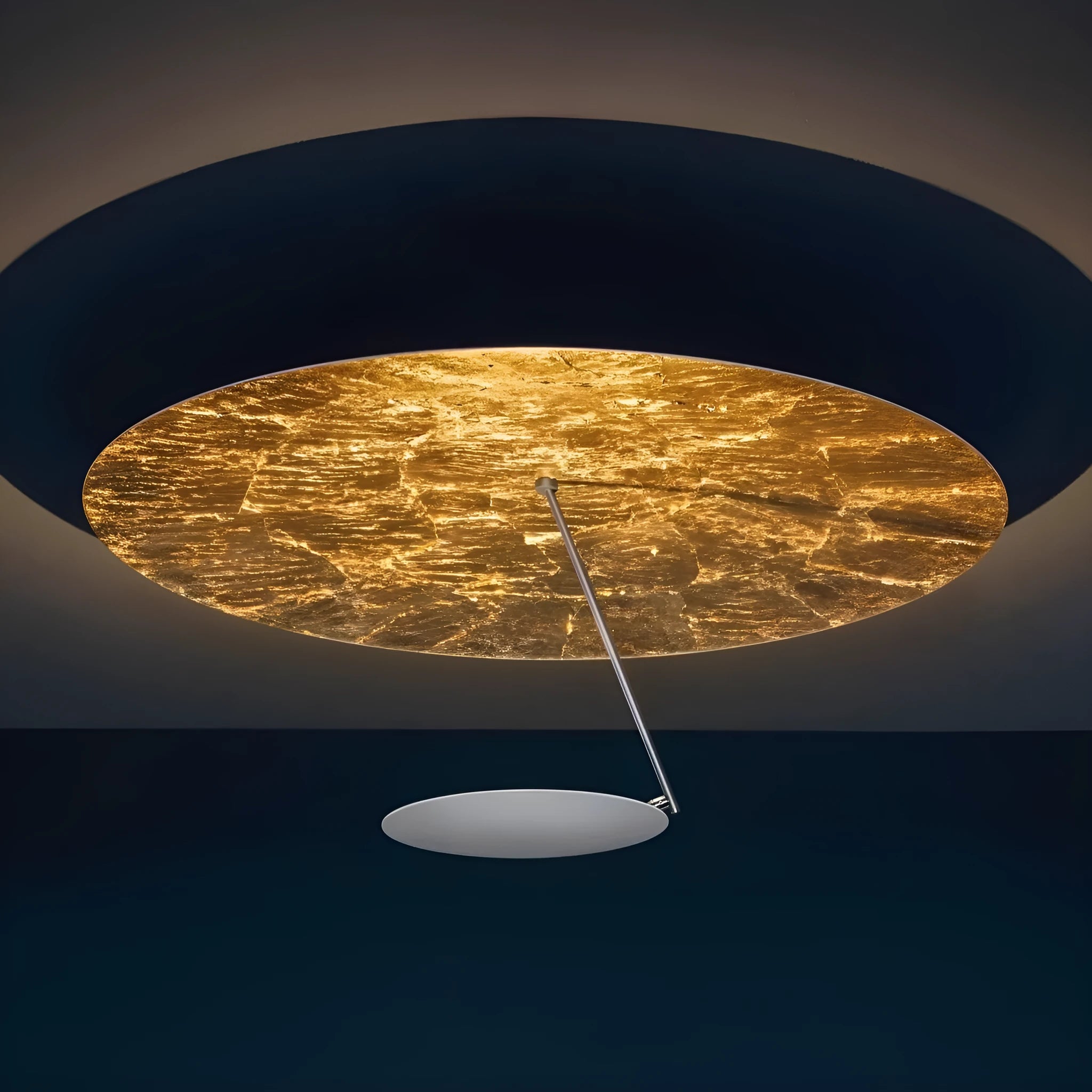 Creative 50cm iron ceiling lamp with LED warm light in white or white gold finish