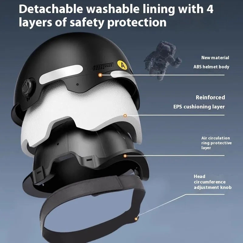 3C certified electric motorcycle helmet with sun visor in multiple colour options