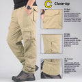 Men's stonewashed cotton overalls with a thick wool lining in khaki, shown with a loose straight-leg fit.