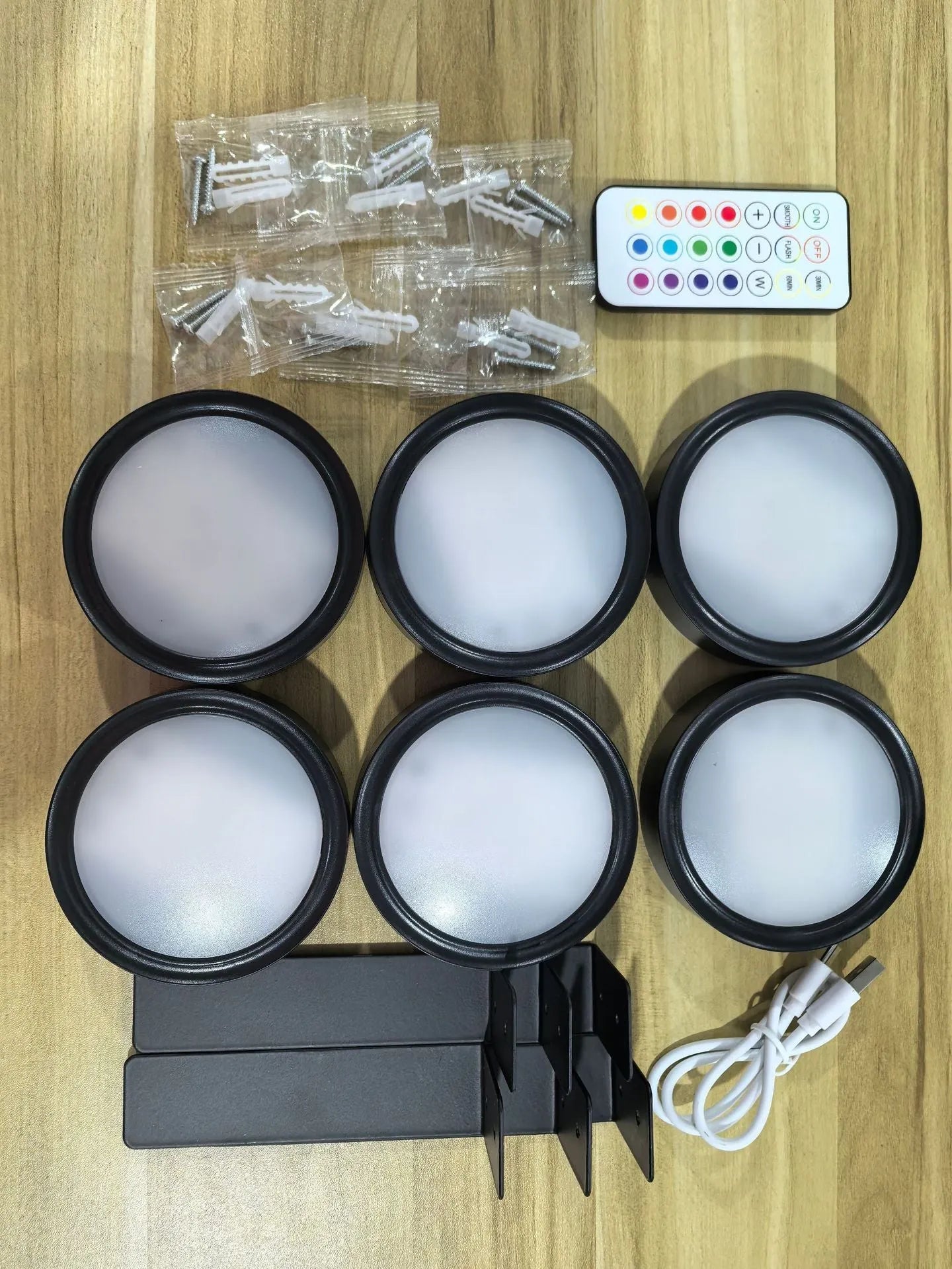 Black wireless magnetic LED painting lamp with remote control for 13-colour RGB lighting