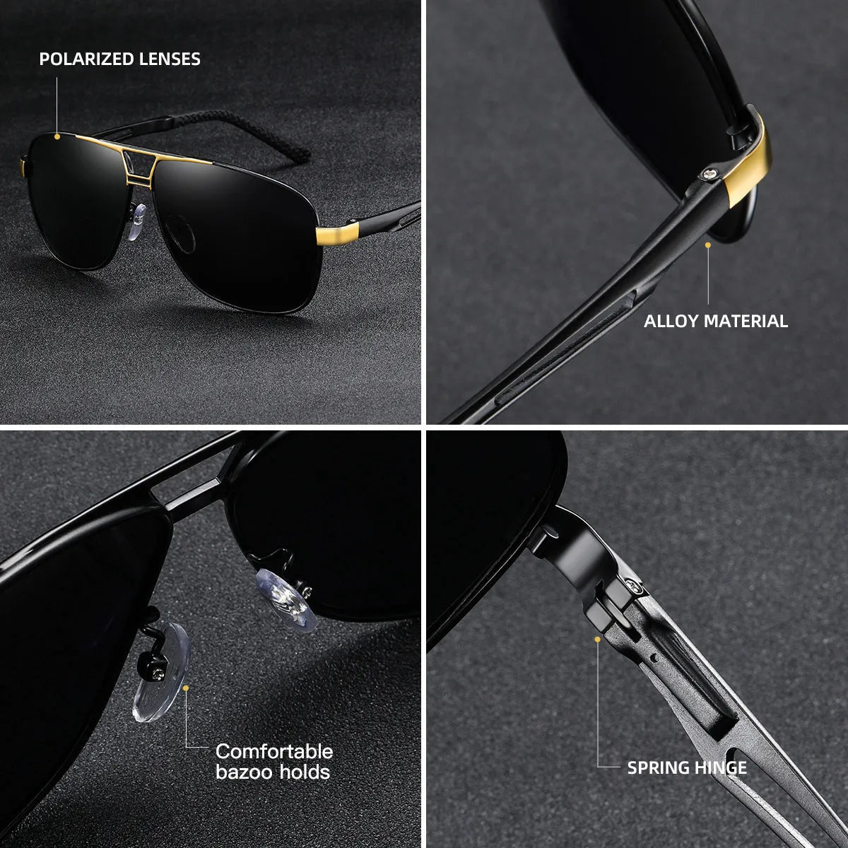 Men's orange red polarised aviator sunglasses with a metal frame