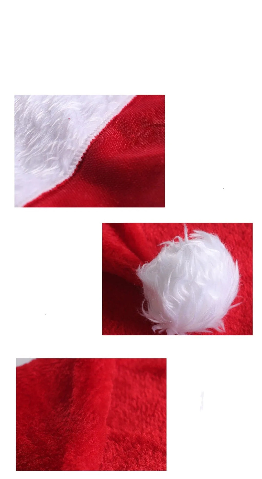 Red and white LED light up Santa hat with colour changing lights and a white pom-pom.