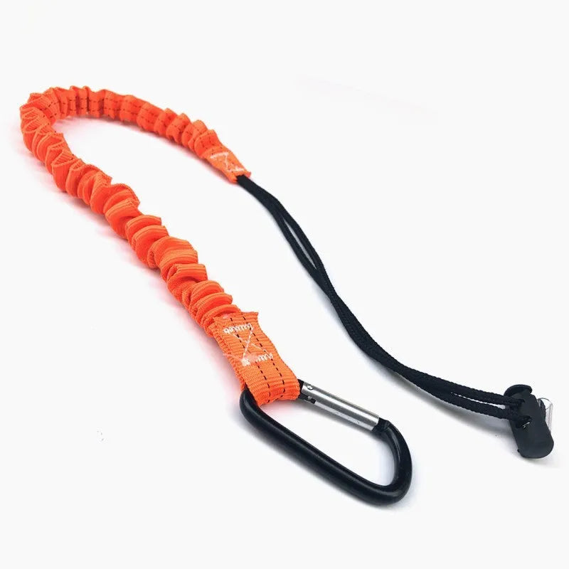 Orange fishing rod safety rope measuring 90cm with 10kg tension rating