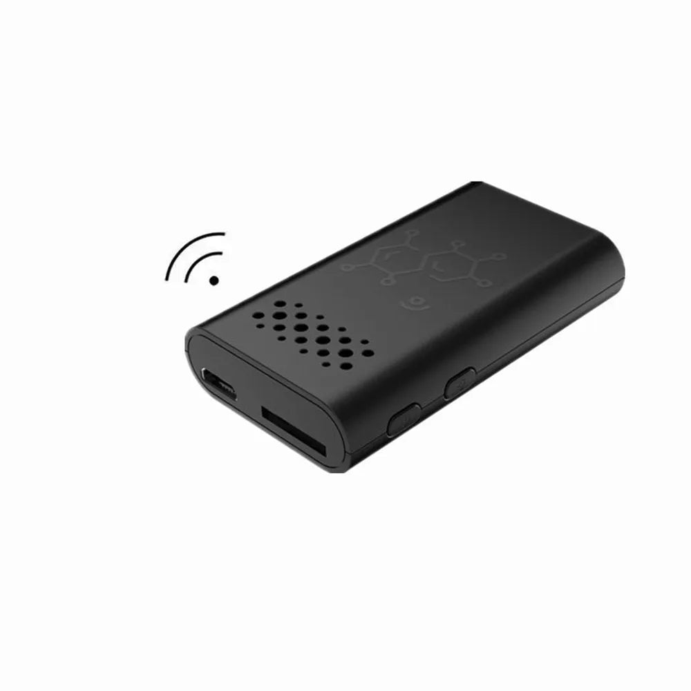 Black smart security camera with WiFi connectivity for indoor home monitoring